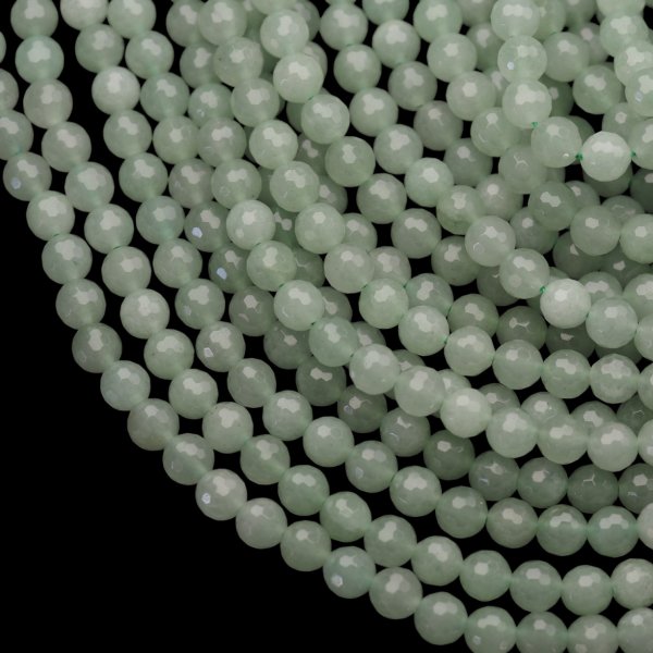 Awenturyn zielony fasetowany kulki 8 mm (sznur 38 cm)