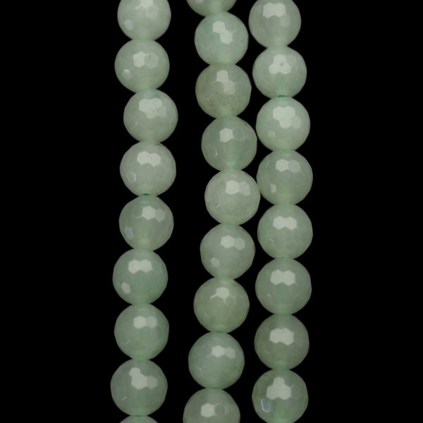 Awenturyn zielony fasetowany kulki 8 mm (sznur 38 cm)