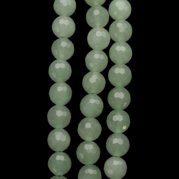 Awenturyn zielony fasetowany kulki 8 mm (sznur 38 cm)