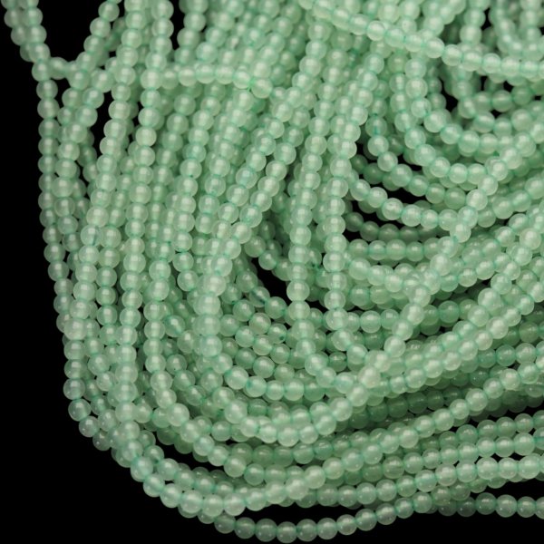 Awenturyn zielony polerowane kulki 4 mm (sznur)