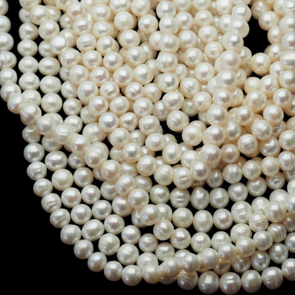 Perły Naturalne Hodowane białe 9-10 mm nr 419 (sznur)