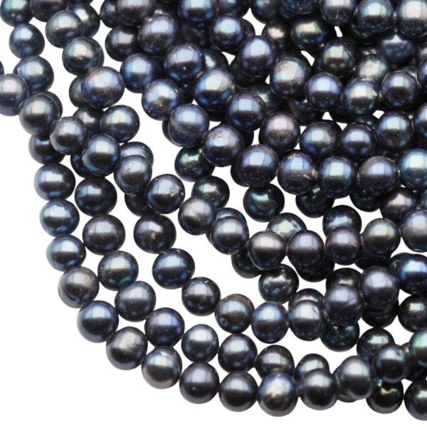 Perły Naturalne Hodowane czarne 9-10 mm nr 425 (sznur)