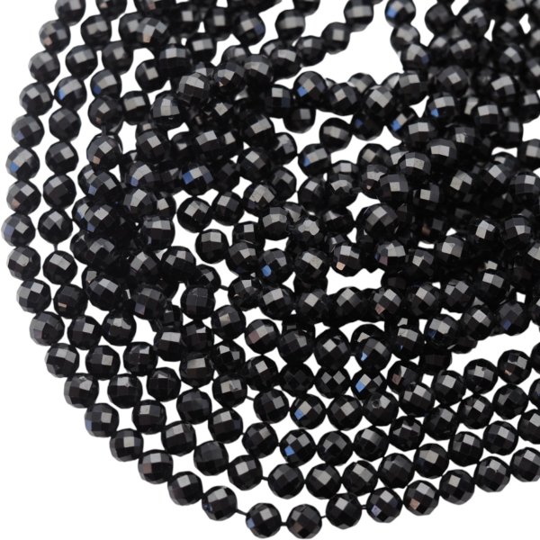 Spinel fasetowane kulki 6,6 mm (sznur 38,5 cm)