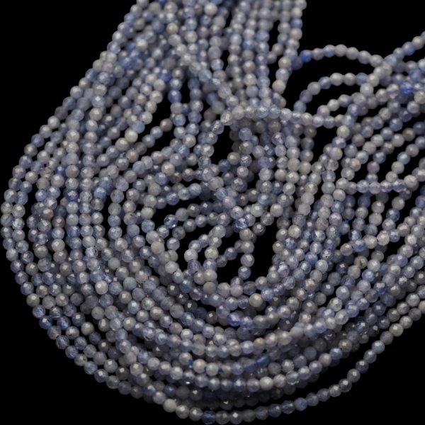 Tanzanit fasetowany kulki 2,4 mm (sznur)