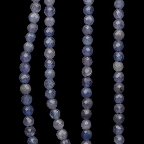 Tanzanit fasetowany kulki 2,4 mm (sznur)