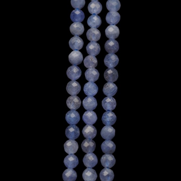 Tanzanit fasetowany kulki 3,3 mm (sznur)