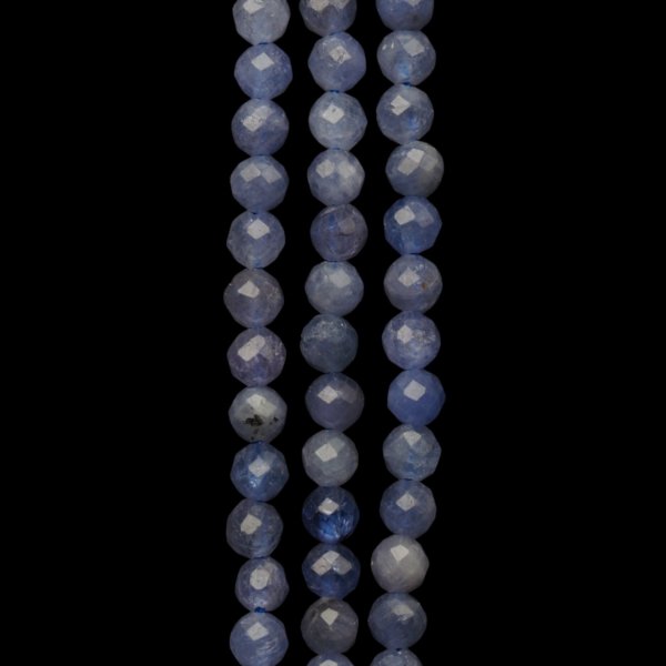 Tanzanit fasetowany kulki 3,3 mm (sznur)