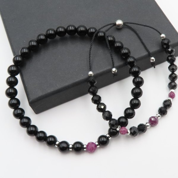 Turmalin i Rubin - bransoletki dla Pary