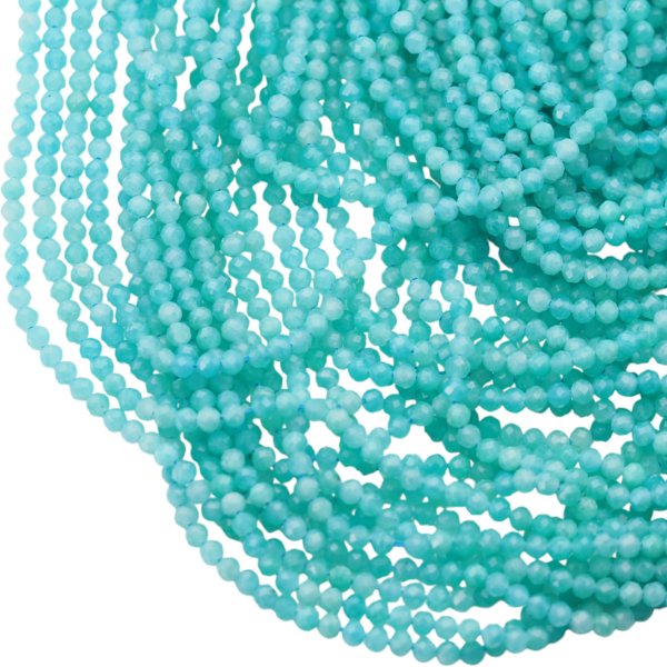 Amazonit fasetowany - kulki 3 mm (sznur)