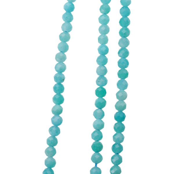 Amazonit fasetowany - kulki 3 mm (sznur)