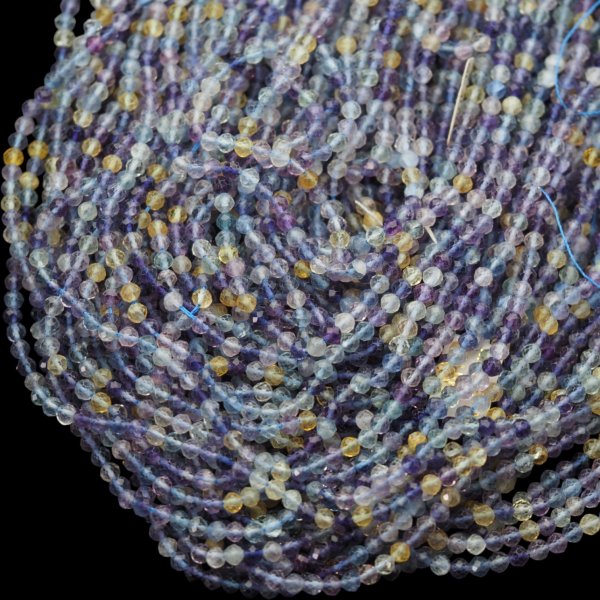 Fluoryt Fasetowany kulki 4,5mm (sznur)