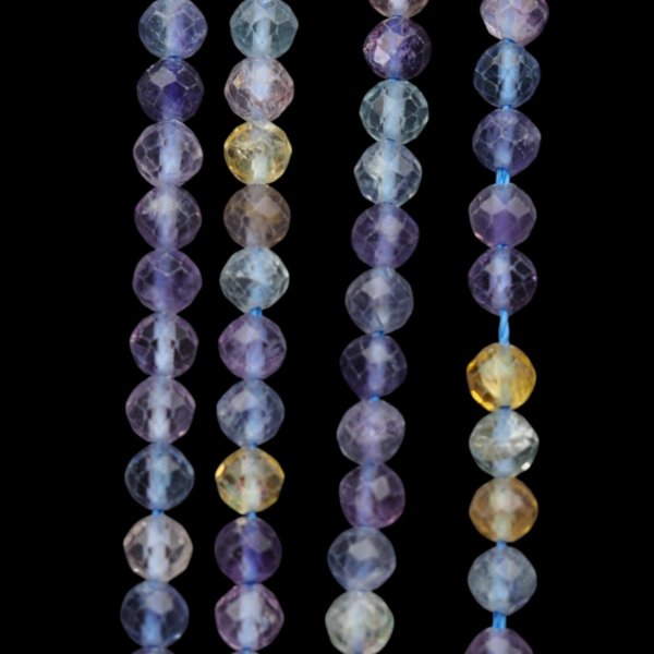 Fluoryt Fasetowany kulki 4,5mm (sznur)