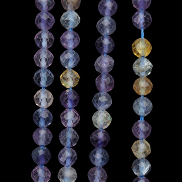 Fluoryt Fasetowany kulki 4,5mm (sznur)