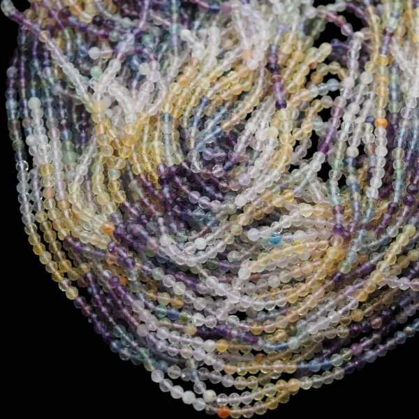 Fluoryt Fasetowany kulki 4 mm (sznur)