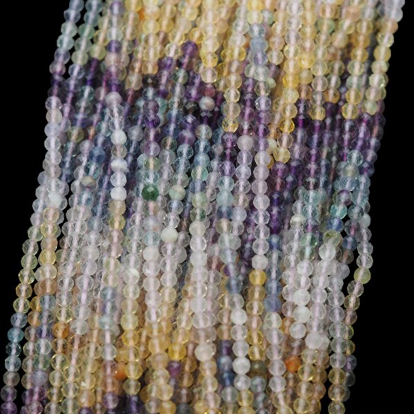 Fluoryt Fasetowany kulki 4 mm (sznur)