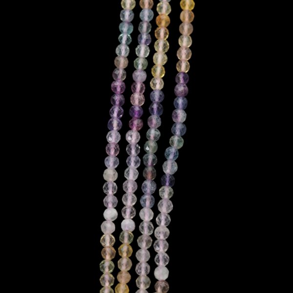 Fluoryt Fasetowany kulki 4 mm (sznur)