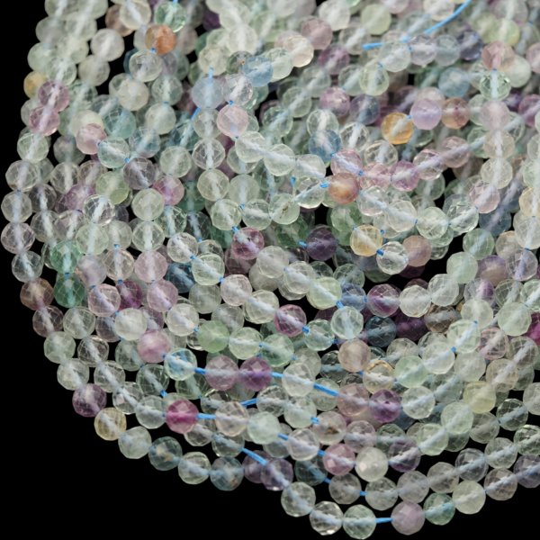 Fluoryt Fasetowany kulki 6,7 mm (sznur)