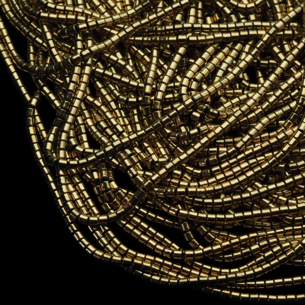 Hematyt złocony AU walce 3 mm (sznur)