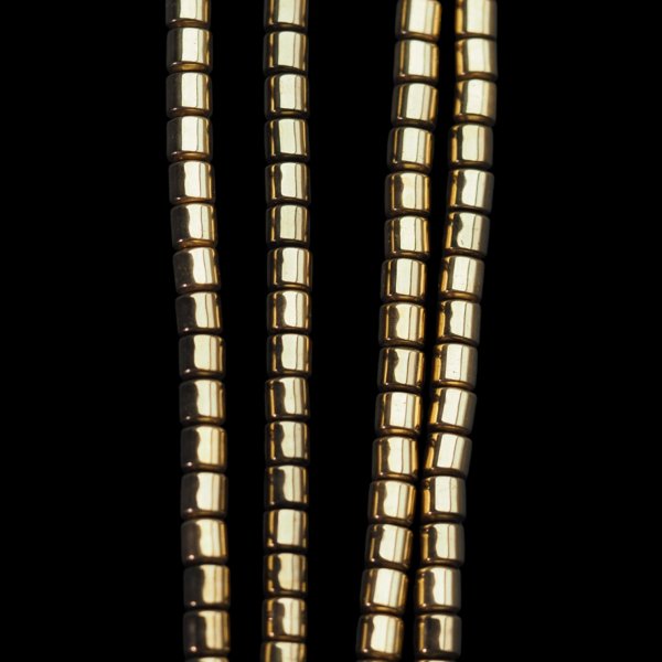 Hematyt złocony AU walce 3 mm (sznur)