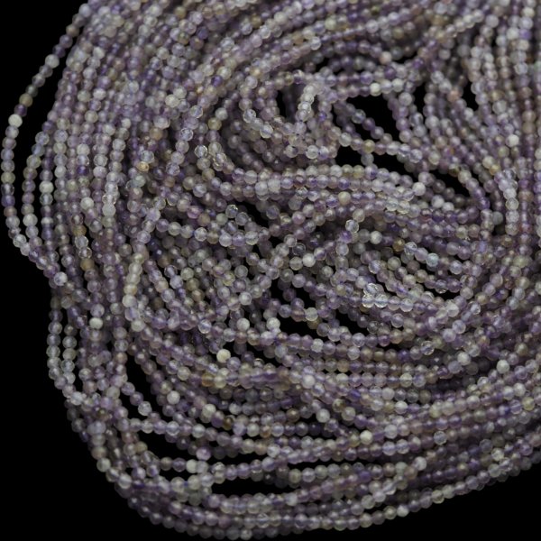 Ametyst fasetowany - kulki 2,5 mm (sznur)