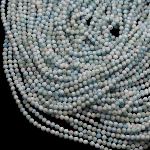 Larimar - fasetowane kulki 3 mm (sznur 39 cm)