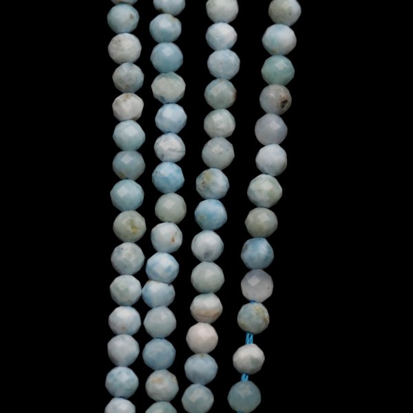 Larimar - fasetowane kulki 3 mm (sznur 39 cm)