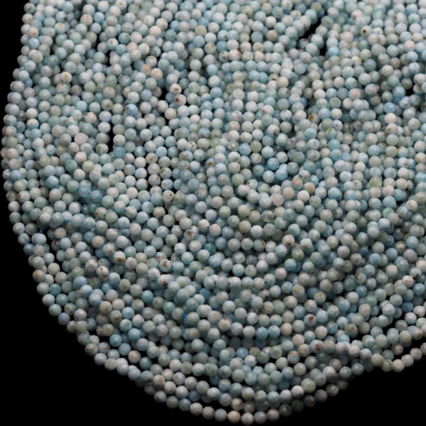 Larimar - fasetowane kulki 4 mm (sznur 39,5 cm)