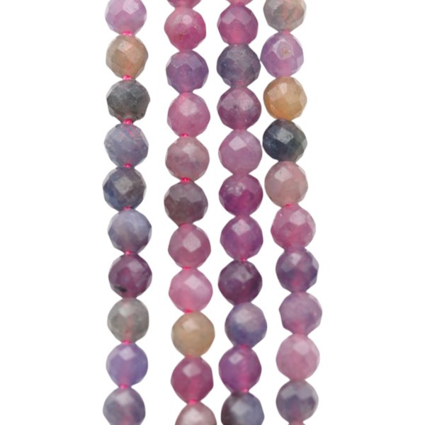 Mix kamieni Szafir, Rubin, Szmaragd - fasetowane kulki 3,3 mm (sznur)