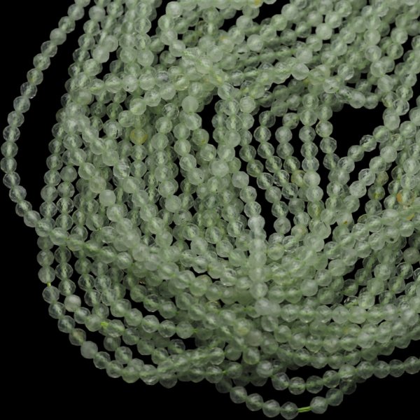 Prehnit fasetowane kulki 4mm (sznur)