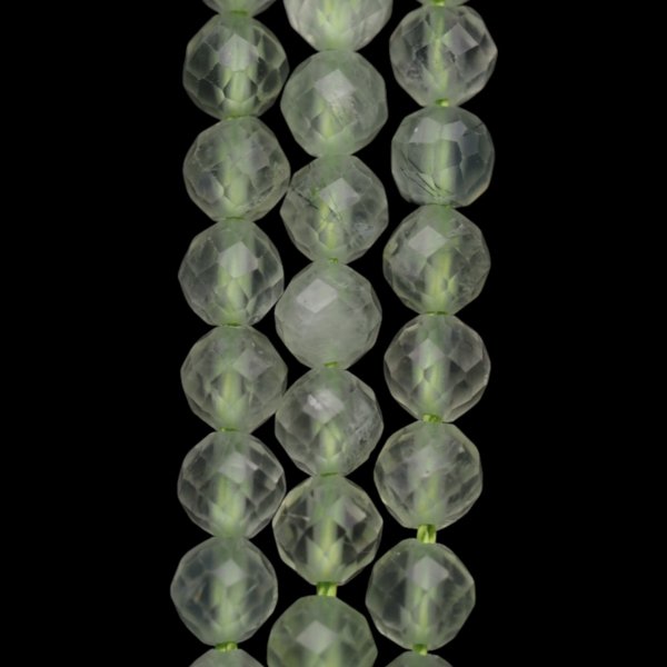 Prehnit fasetowane kulki 4mm (sznur)