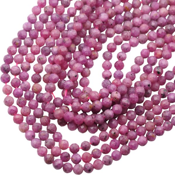 Rubin fasetowane kulki 6 mm (sznur)