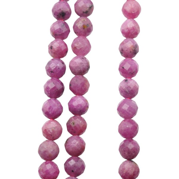 Rubin fasetowane kulki 6 mm (sznur)