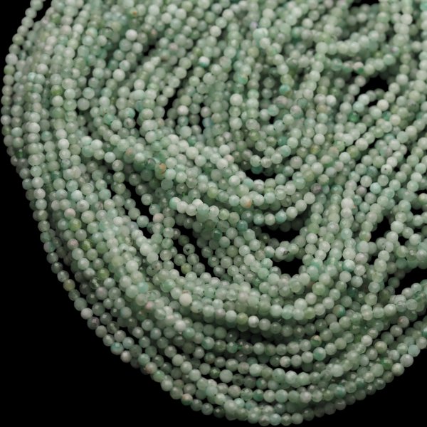 Szmaragd - fasetowane kulki 3 mm (sznur)