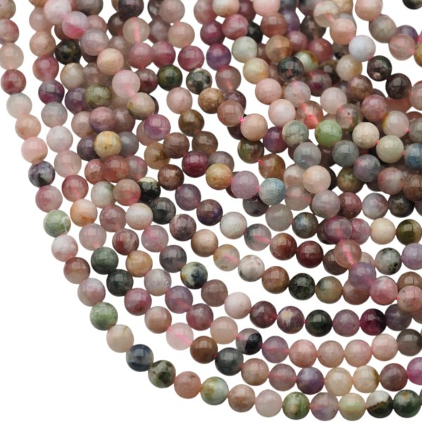 Turmalin kolorowy kulka polerowana 6 mm (sznur 39,5 cm)