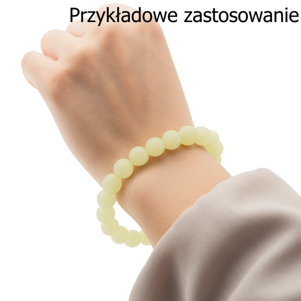 Jadeit matowy jasna limonka kulki 10mm(sznurek)