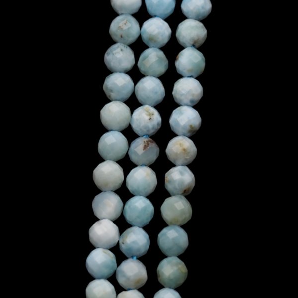 Larimar - fasetowane kulki 4 mm (sznur 39,5 cm)