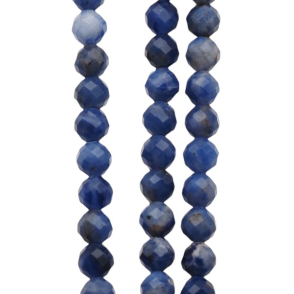Sodalit Fasetowany kulki 4,5 mm (sznur 38,5 cm)