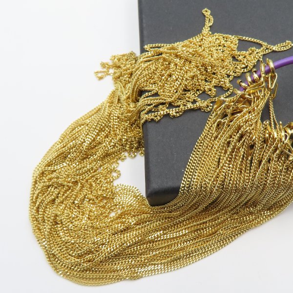 Łańcuszek PANCERKA - srebro złocone 45cm