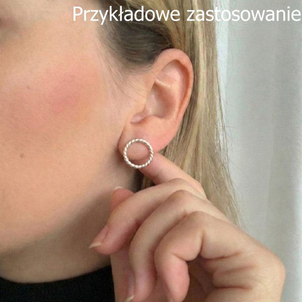 Srebro Ag - sztyfty kółka 13 mm (para)