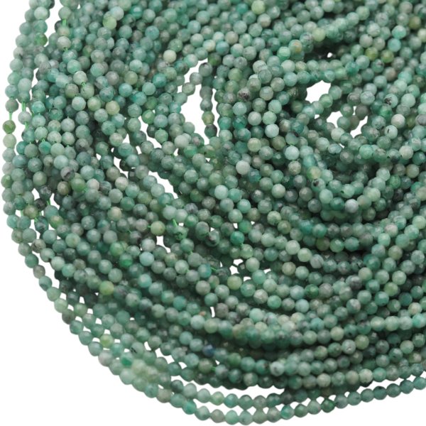 Szmaragd - fasetowane kulki 3,2 mm (sznur)