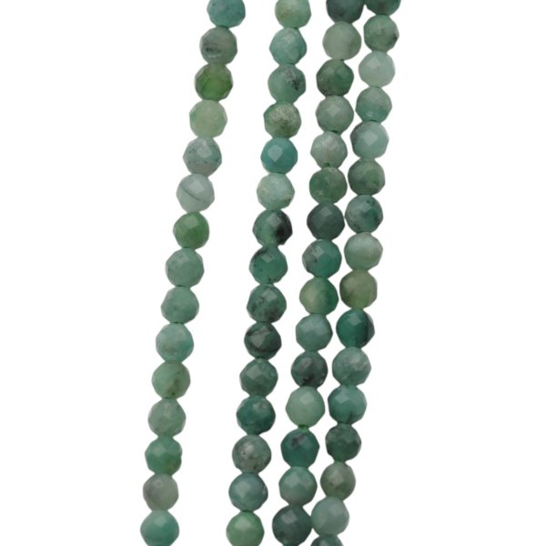 Szmaragd - fasetowane kulki 3,2 mm (sznur)