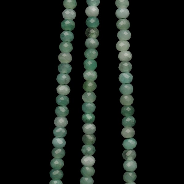 Szmaragd - fasetowane oponki 3x2 mm (sznur 39 cm)