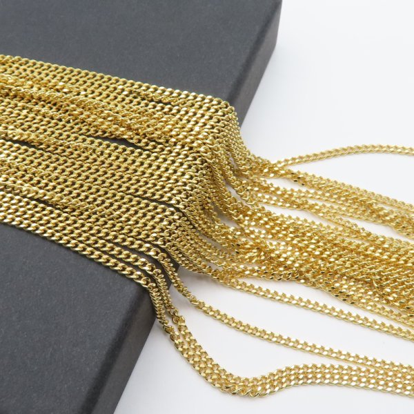 Łańcuszek PANCERKA P05 - srebro złocone 42cm