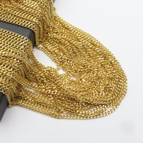 Łańcuszek PANCERKA P05 - srebro złocone 42cm