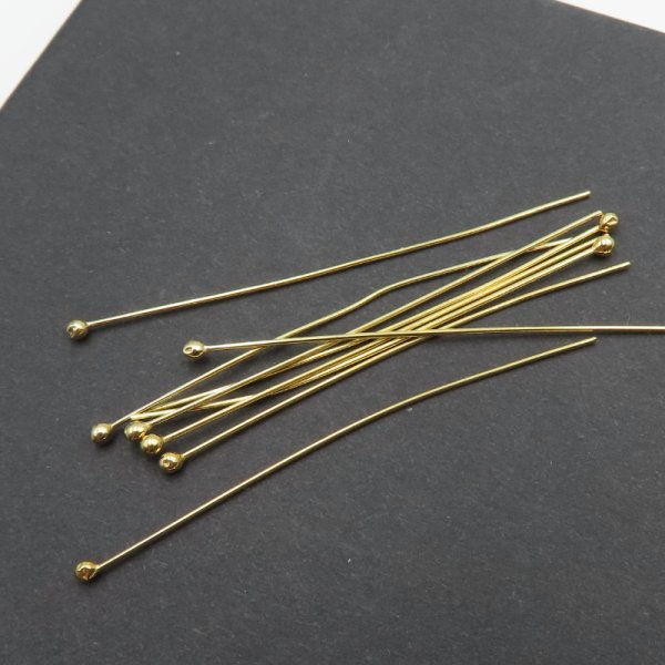 Srebro Ag Złocone- szpilka 5cm drut 0,6mm (para)