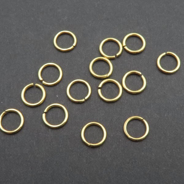 Srebro Złocone Ag - kółko cięte 6,5mm (drut 0,9mm)