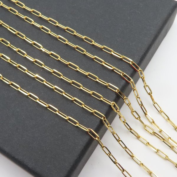 Srebro złocone Ag  - Łańcuch oczka 5,3x2mm (20cm)