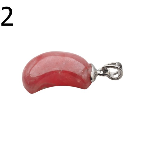 Rodochrozyt i srebro rodowane - zawieszka księżyc