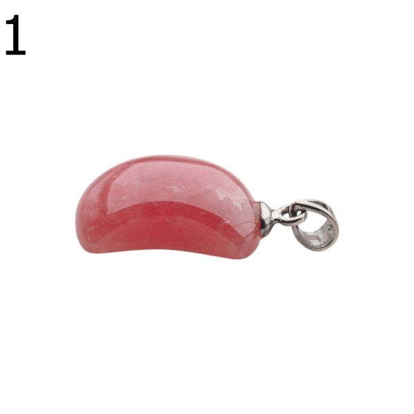 Rodochrozyt i srebro rodowane - zawieszka księżyc