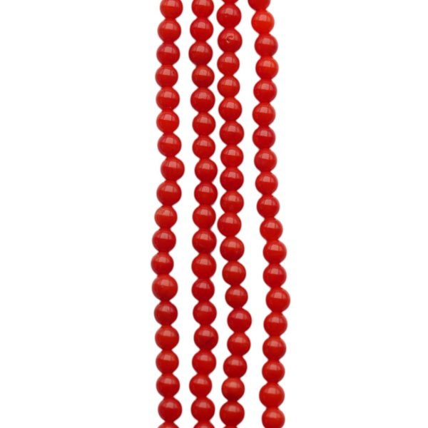 Koral czerwony polerowane kulki 2,5 mm (sznur)